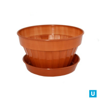 Кашпо  ВИОЛЕТ КЛАССИК с поддоном 1л терракотовое *60 (Ангора) 155*90*85 мм