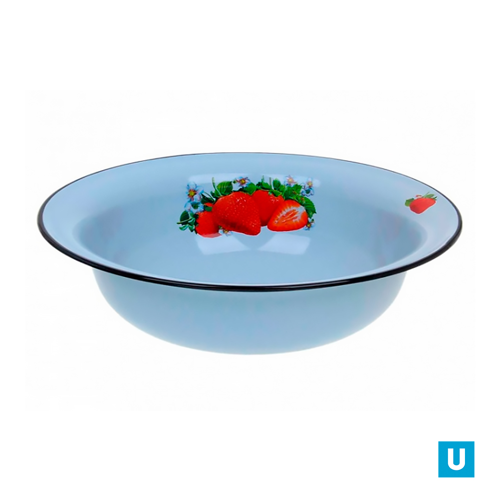  Миска 2 л декор серо-голубая