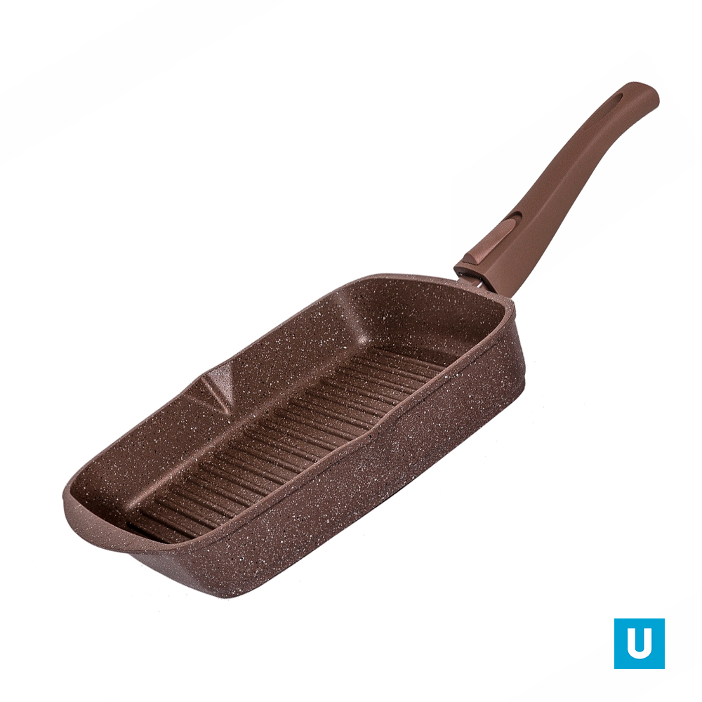 Сковорода-гриль 24*24 квадр. АП Гранит brown со съемной ручкой арт.064806***