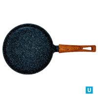 Сковорода блинная 24см.,серии"Мегалит 18" Гранит а/п, ручка soft-touch