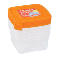 Комплект контейнеров для СВЧ "КАСКАД" 5шт 0,46л кадратный