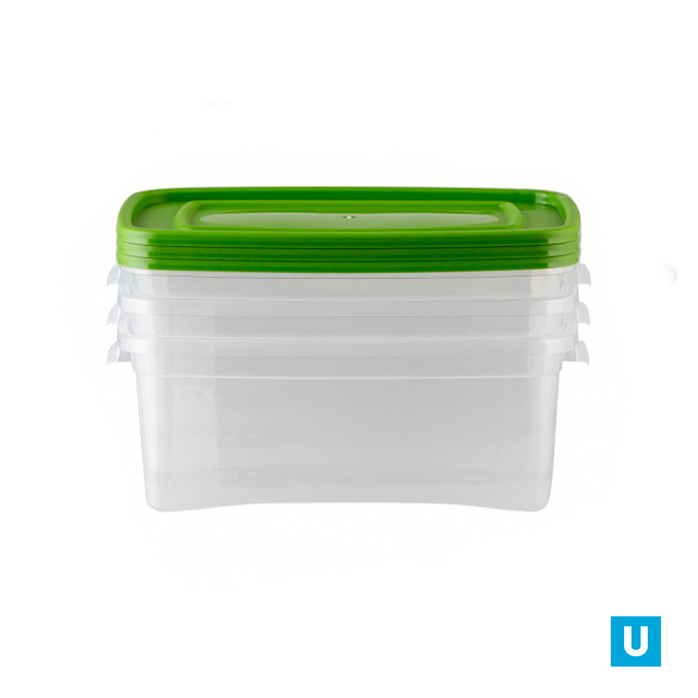 Комплект контейнеров для СВЧ "КАСКАД" 3шт 1л прямоугольный 