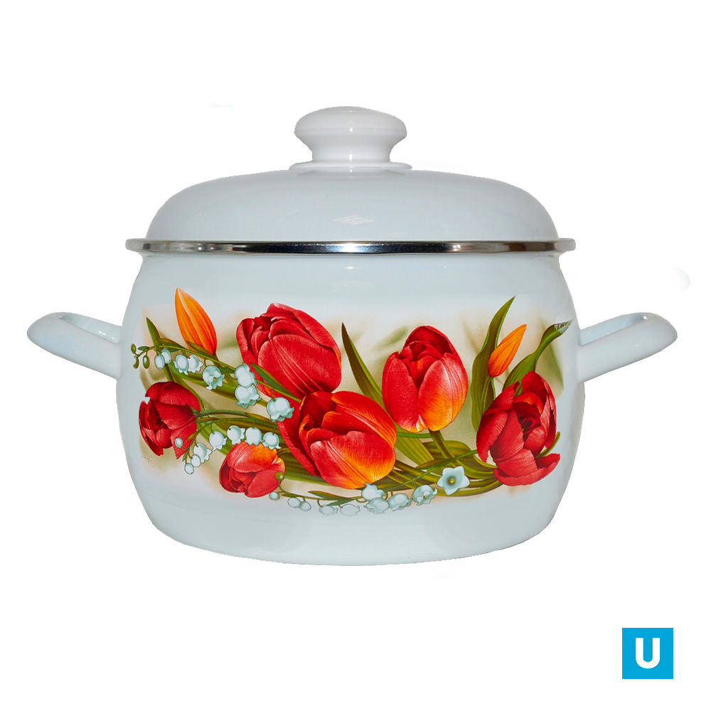 Кастрюля 3,5 литра "Ласковый май"  полусф.  (С-4213АП2/4)