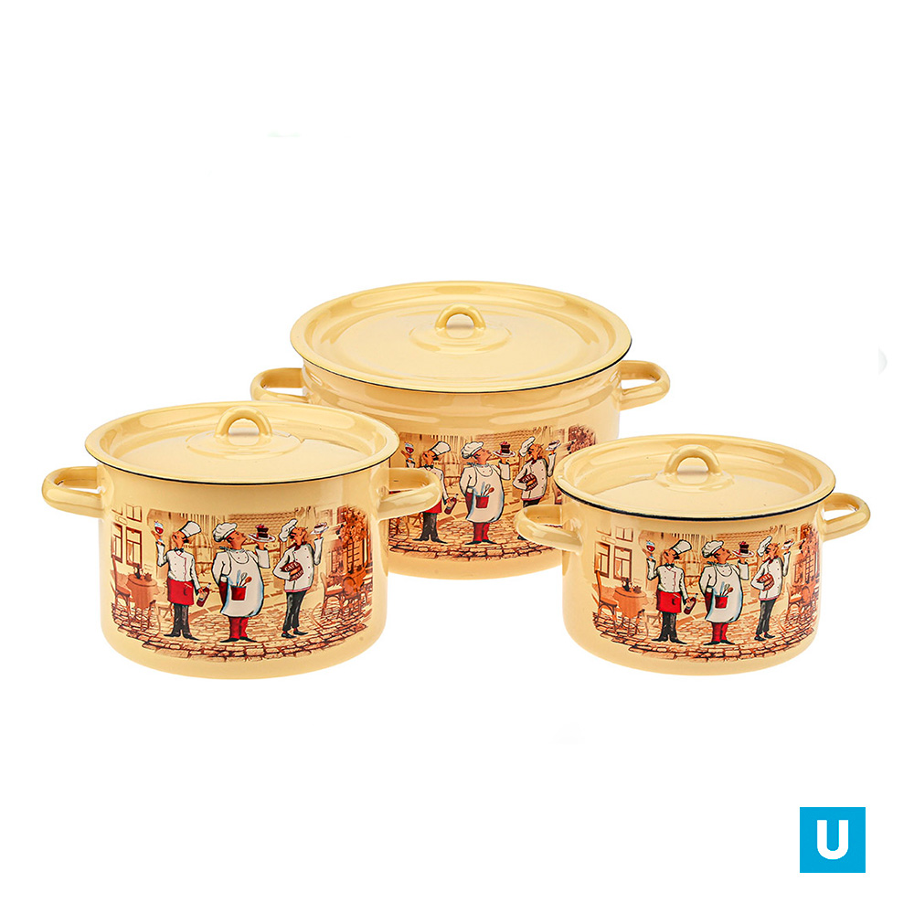 Набор из 3 пред. №112 "Сомелье", крем.цил. 2,9л; 4,5л; 7л,1с112