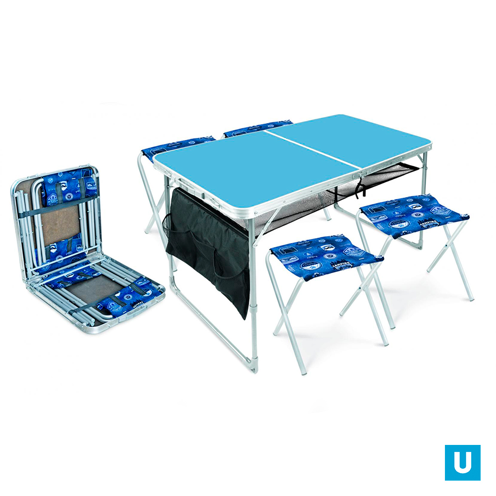 Набор стол+стулья (ССТ-К3/4 голубой-джинс)