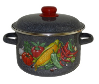 Кастрюля цил. 3л, чёрн. с зерн.,Кукуруза 1RD181M