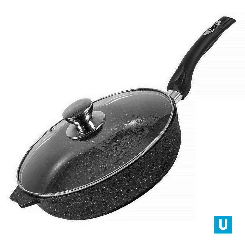 Сковорода  24см АП Гранит black стекл кр. подар упаковка арт,С24802