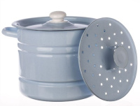  Позница (мантоварка) 9 л  (3 вставки) серо-голубая с пл. кнопкой