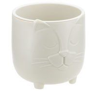 Кашпо БАСЯ D115мм 0,65л со вставкой Белый ротанг