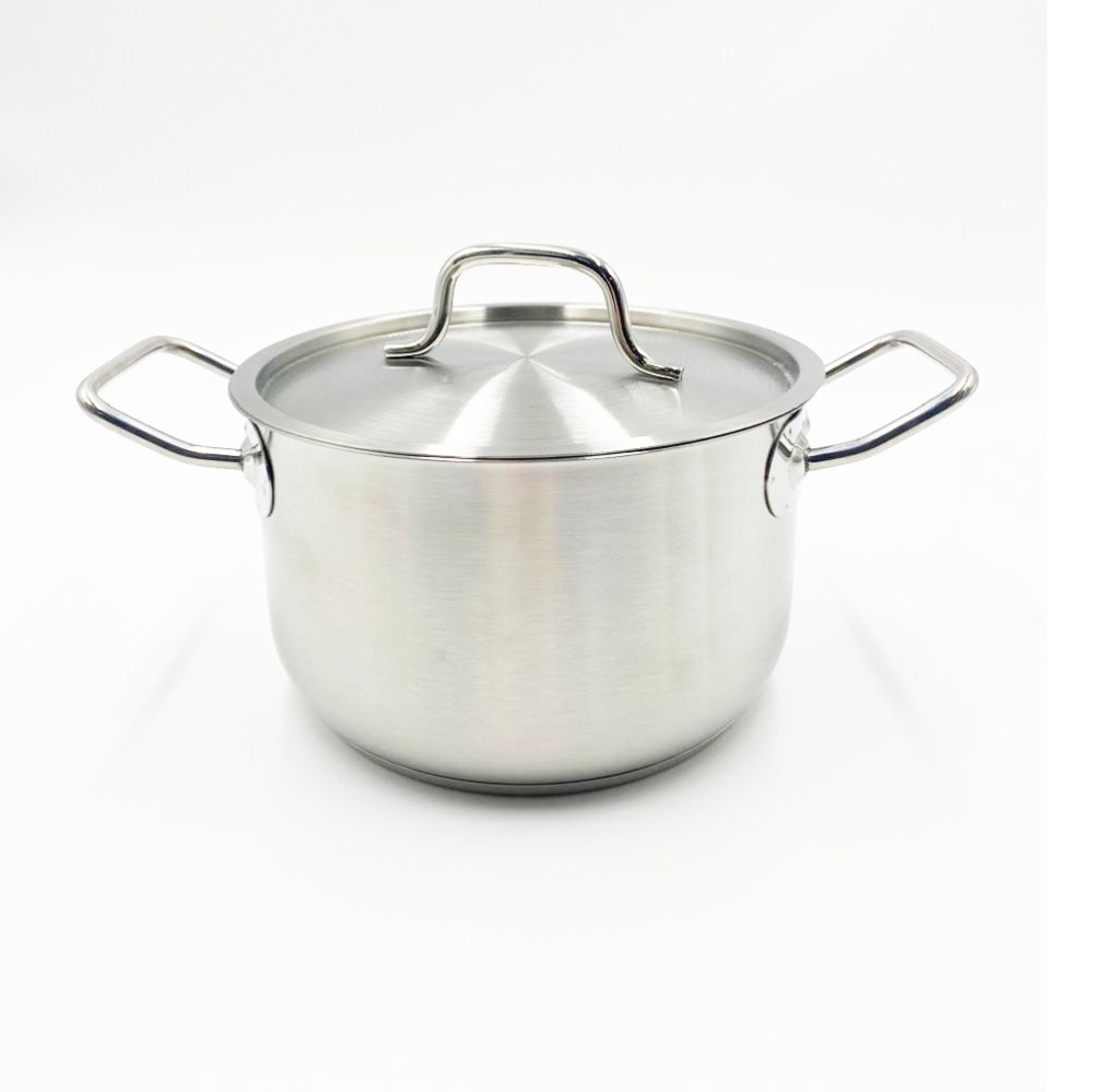 Кастрюля 2,0л, нерж. Арт.NB-2-16-10 (d 16см, h 10 см ) с мет./ кр.ТРС Капсульное дно.Индукция.