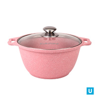 Кастрюля 3л со стеклянной крышкой,АП линия "Trendy style" (rose)