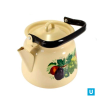  Чайник 3,5 л сфер. декор палевый с петлёй