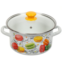 Кастр. цил. об. 3л (белая) Цветное печенье,42304-122/4.02