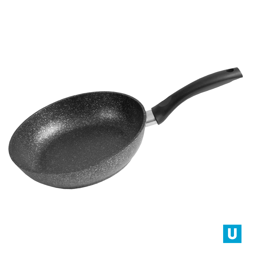 Сковорода 260/60мм с ручкой,АП (темный мрамор)