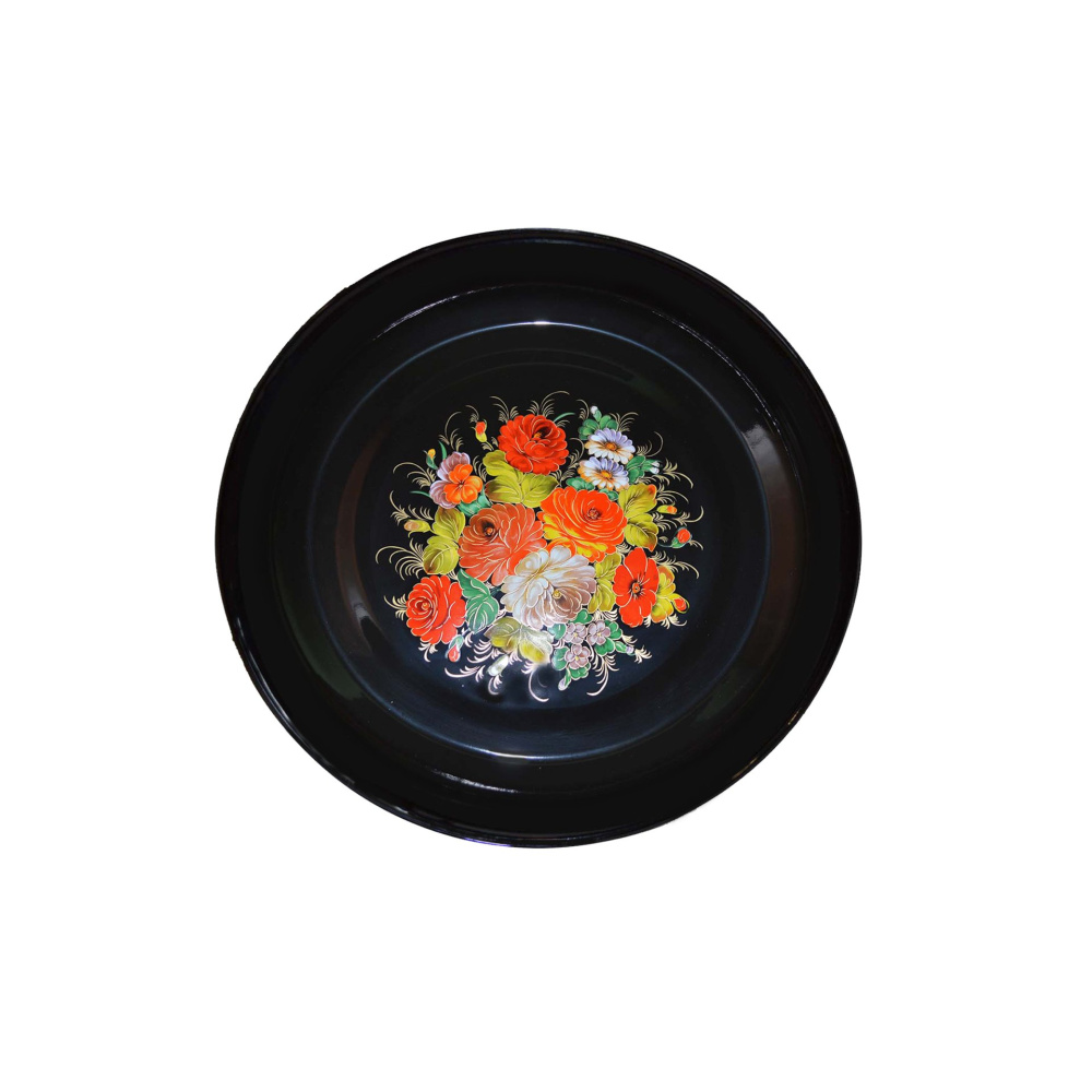 Блюдо 4,5л, чёрн., Жостово, 1с11с/Д