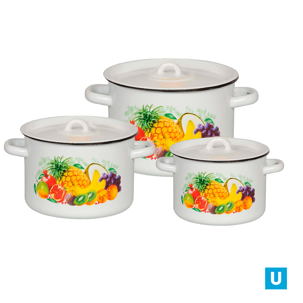 Набор из 3 пред.№112 "Экзотика", белосн.цил. 2,9л; 4,5л; 7л, 1с112