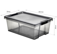 Ящик для хранения Хенди 14л черный прозрачный