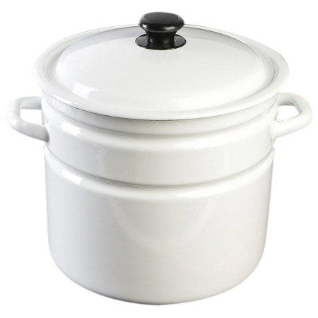 Кастр.цил.борт.12л. (белая) без декора, арт. 41804-242