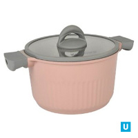 Кастрюля 5,2л со стеклянной крышкой, АП линия "Стелла" (капучино)