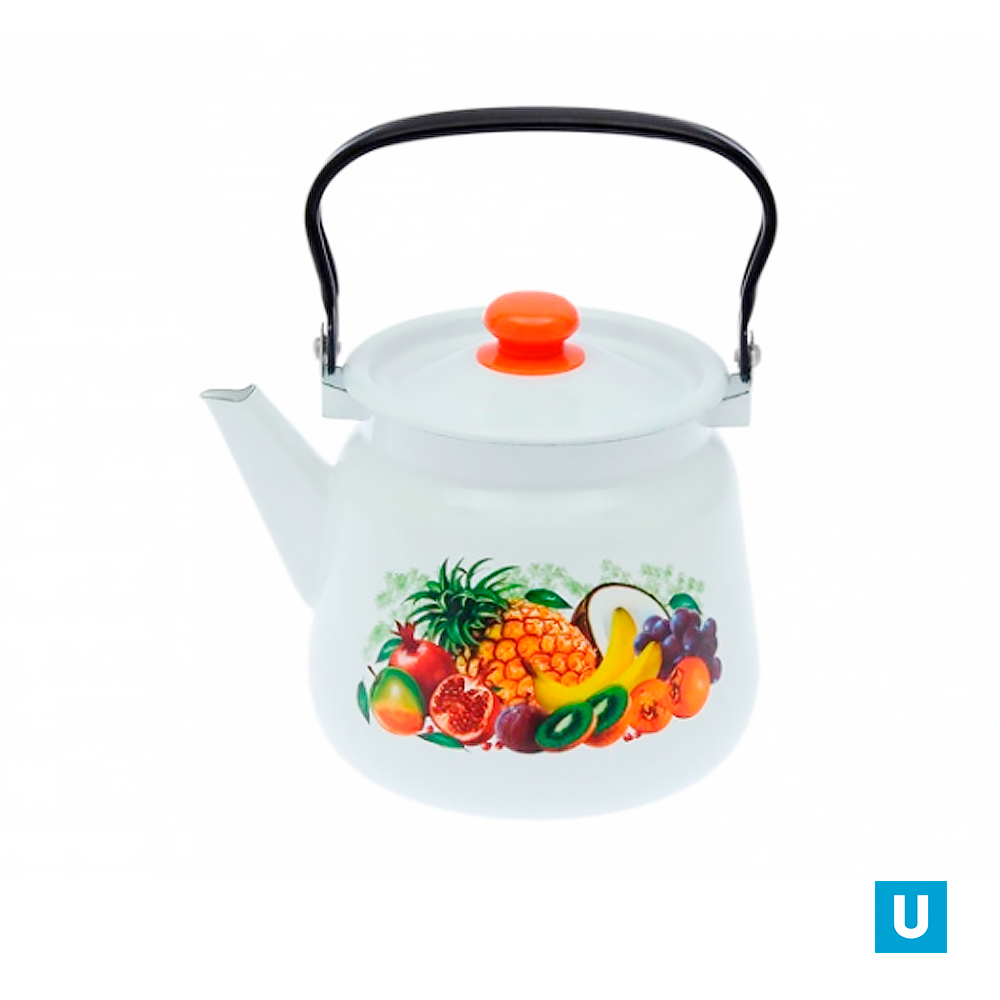 Чайник 2,3 л декор белый с петлёй