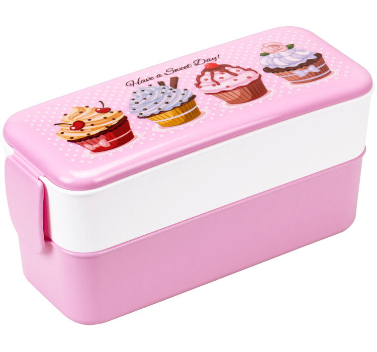 Контейнер для обеда (0,5+0,5л) (бульдоги/капкейк/спаржа/кофе/такса)