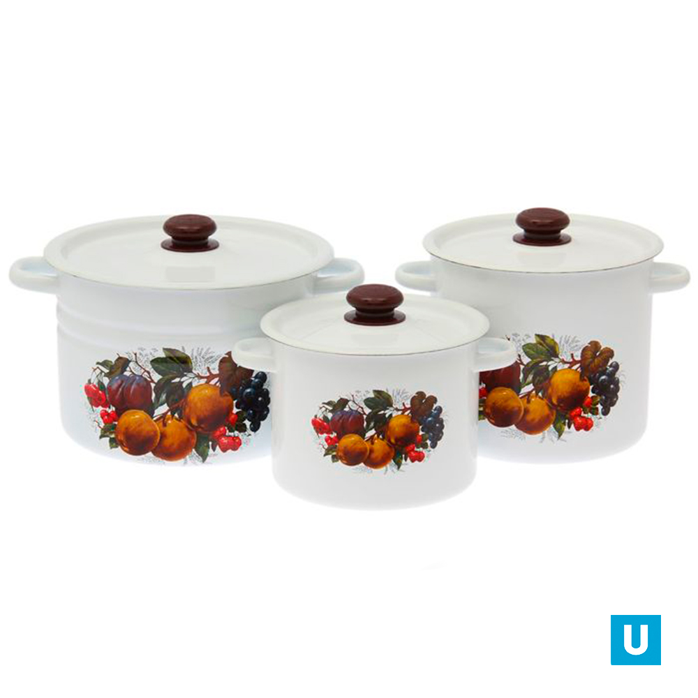 набор 11 белый Йогурт кастрюли сфер 4л 5,5л 8л