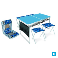 Набор стол+стулья (ССТ-К3/4 голубой-джинс)