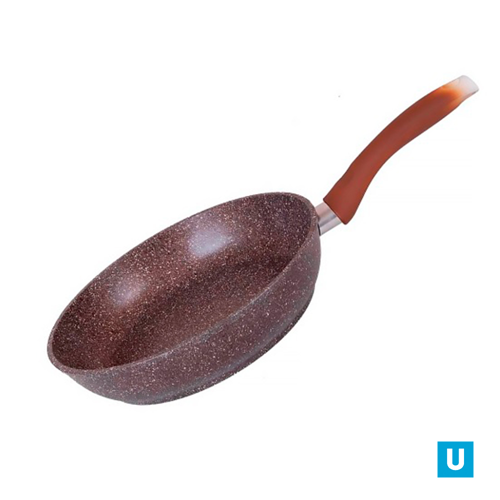 Сковорода 260/60 мм с ручкой, АП (кофейный мрамор)