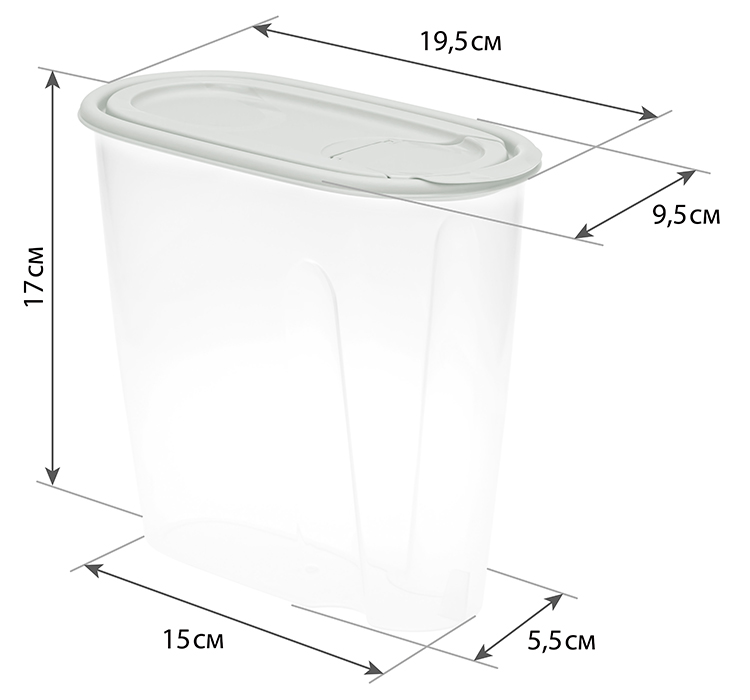Емкость для сыпучих продуктов 1,5л (Латте/Смоки)