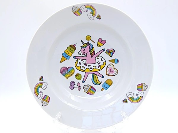 Тарелка мелкая 200 мм "Идиллия" Единорожки