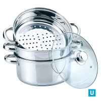 Мантоварка 7,0л, нерж.,Арт.G001-26S, d-26см,  3 секции, c ТРС, индукция, ст/кр.