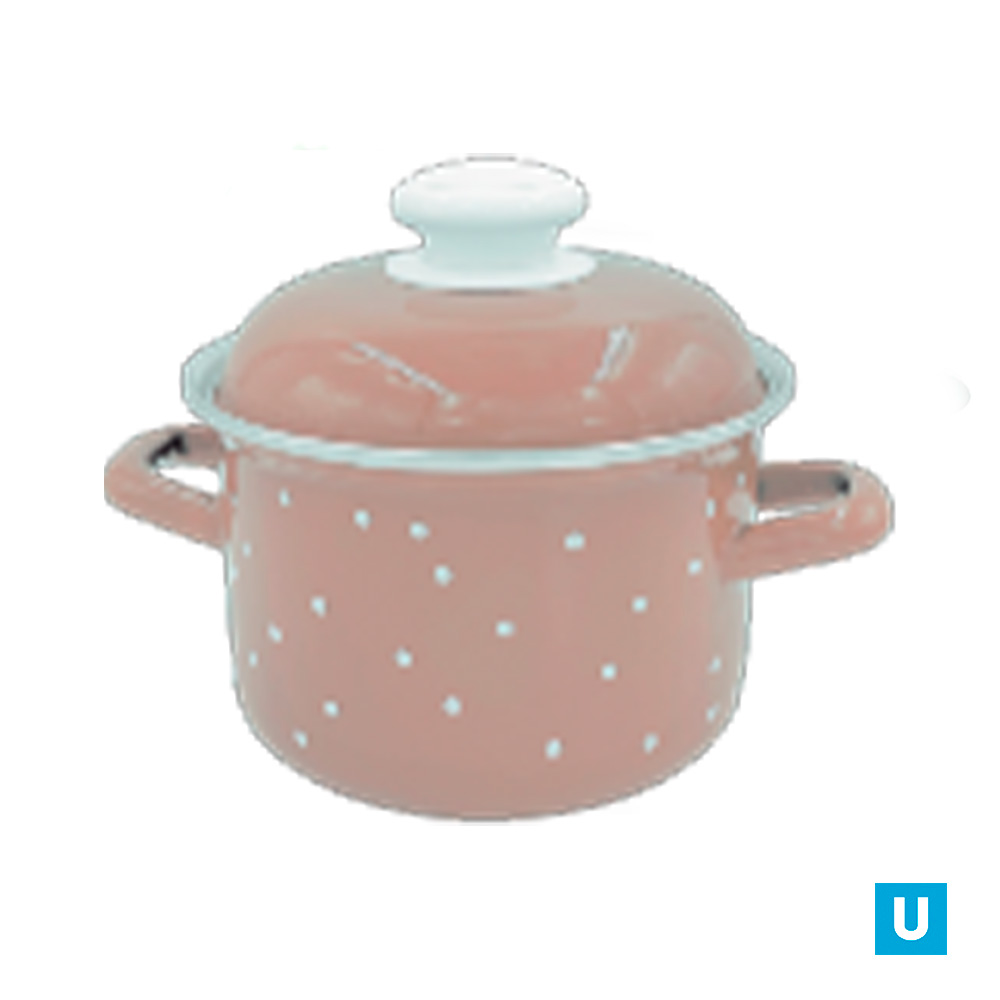 Кастрюля 2,0 литра "White dots" карамельно-розовый (С-1610АП2/8КррБн) 