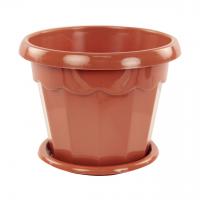 Горшок цветочный "ГАРМОНИЯ" 1,5л с поддоном Коричневый