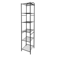 Стеллаж шестиярусный напольный сетка арт.СШН12 цв.чёрный 290х290х1580 мм***
