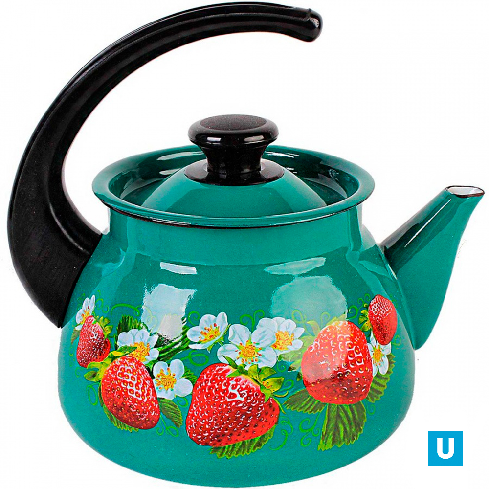 Чайник сферич. с пл.р. 3л (бирюза) с декором, арт. 42715-123/6