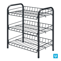 Этажерка для обуви разборная 3 полки (460х280х520) (ЭТ4/Ч черный)