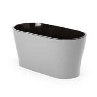 Горшок цветочный "Лея" 4л овальный двойной (с автополивом) (серый) (уп.6)