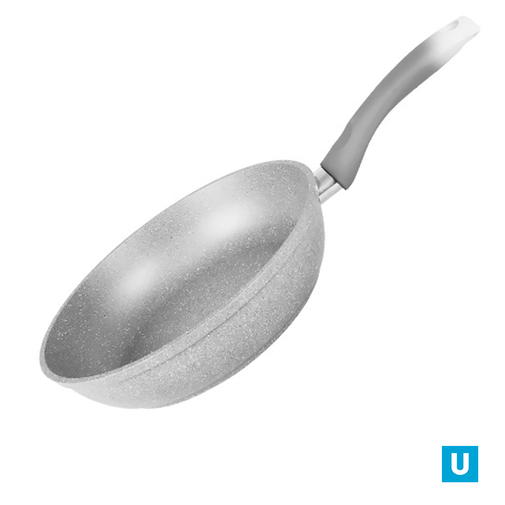 Сковорода 260/60мм с ручкой,АП (светлый мрамор)