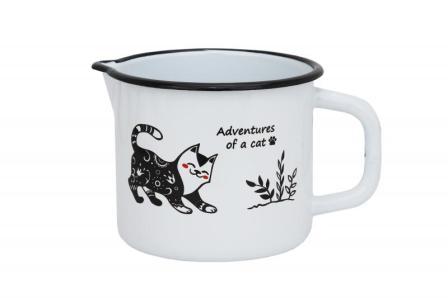 Кружка со сливом 1,4л (12), 01-0108/4-Коты