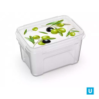 Контейнер прямоугольный для СВЧ Fresh олива 1,1л