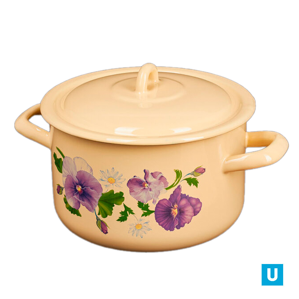 Кастрюля 2,0 литра "Анютины глазки",(С-1610/4КмЭ)