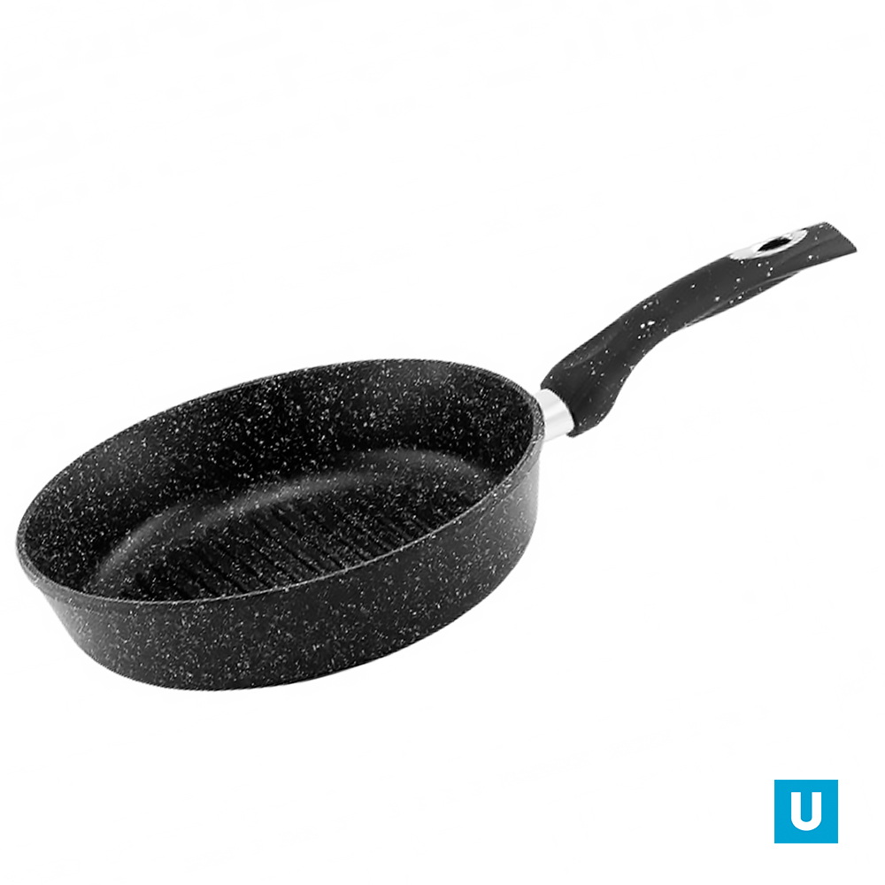 Сковорода гриль 260/70мм Гранит с пласт./руч.без кр.,сг261аг