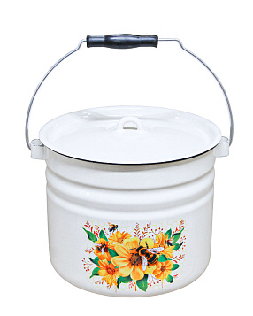 Ведро 9,0 литров цилиндр. с кр. "Цветочный мёд" (С-1221Ц/4Жм) 