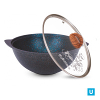 Казан для плова 4,5л со стекл. крышкой, АП линия "Гранит ультра" (синий)