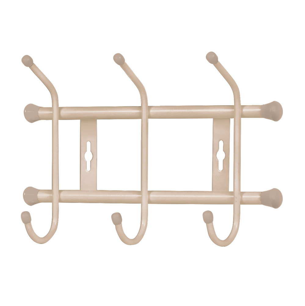 Вешалка настенная 284х188мм (3 крючка)  ВН3 бежевый металлик