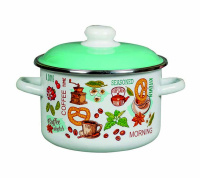 Кастрюля цил. 5,5л, белосн., Утренний кофе, 6RD221M