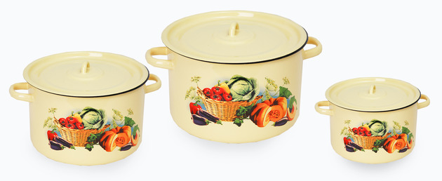 Набор из 3 пред. №112 "Урожай"крем. цил. 2,9л; 4,5л; 7л, 1с112/1