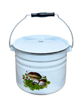 Ведро 9,0 литров цилиндр. с кр. "Грибная поляна" (С-1221Ц/4Рб) 