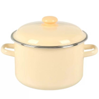 Кастрюля цилиндрическая 4 л с ободком, слоновая кость/белая, б/д