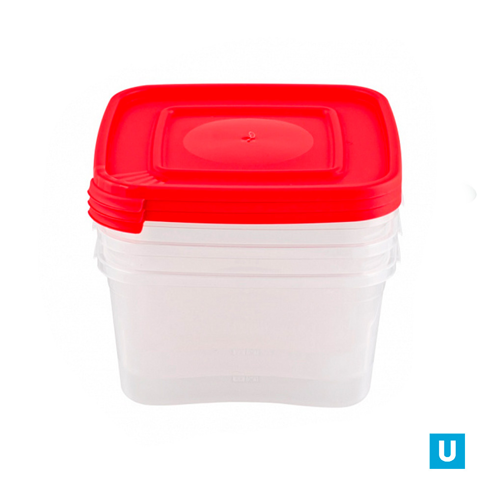 Комплект контейнеров для СВЧ "КАСКАД" 3шт 1л квадратный